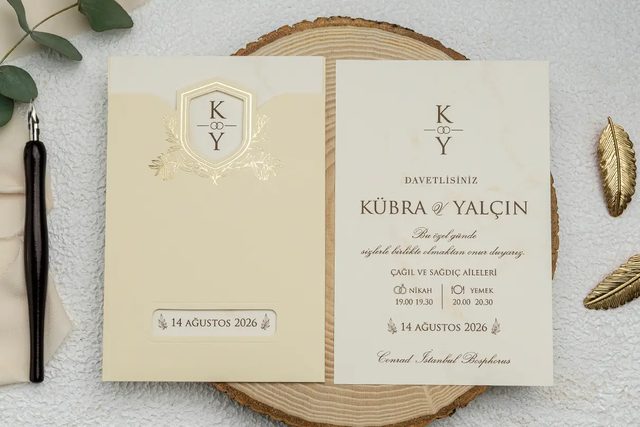 Ekonom kataloğu 9198 kodlu davetiye modeli - Makro Matbaa