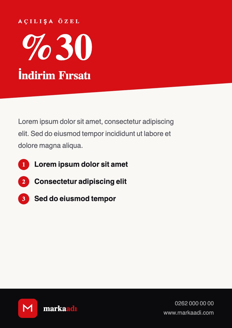 Makro Matbaa El İlanı / Flyer örneği - Gebze
