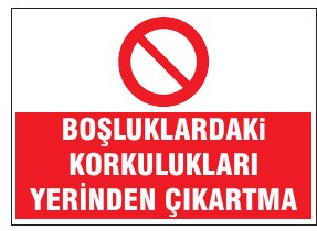 BOŞLUKLARDAKI KORKULUKLARI YERİNDEN ÇIKARTMA