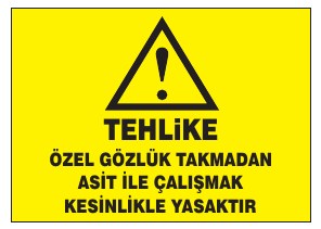 TEHLİKE ÖZEL MALZEME TAKMADAN KESİT İLE ÇALIŞMAK KESİNLİKLE YASAKTIR