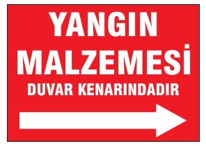 YANGIN MALZEMESİ DUVAR KENARINDADIR