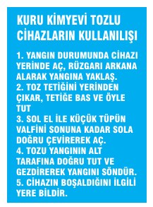 KURU KİMYEVİ TÜPLÜ CİHAZLARIN KULLANIM KURALLARI