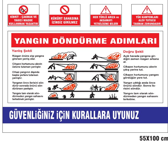 ÖNCE İŞ GÜVENLİĞİ TALİMAT YANGIN DÖNDÜRME ADIMLARI GÜVENLİĞİNİZ İÇİN KURALLARA UYUNUZ