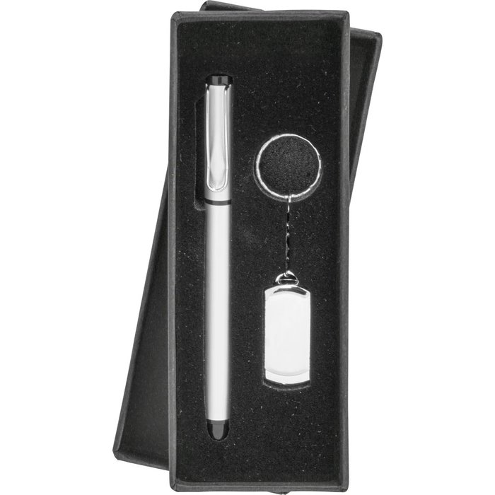 8210-16GB Metal USB Bellek ve Kalem Seti - Makro Matbaa promosyon