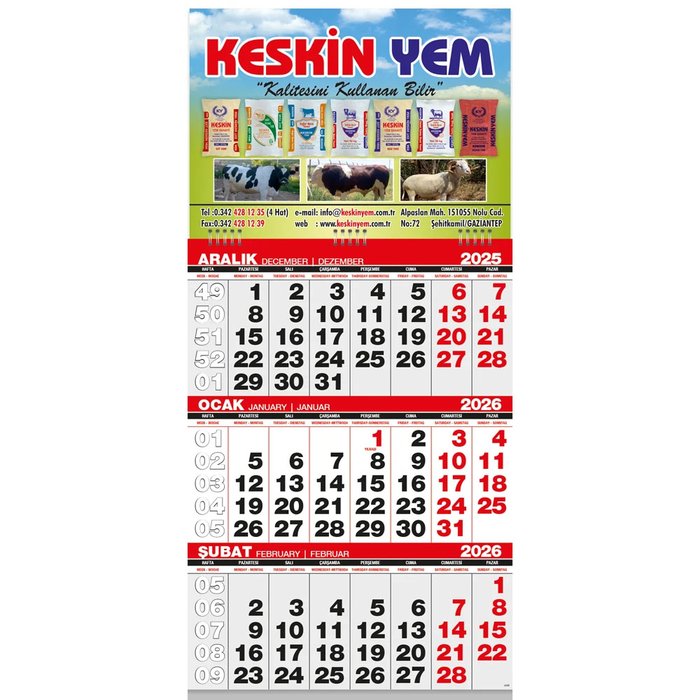 GMC-03 Ekonomik Küçük Boy Gemici Takvim - Makro Matbaa promosyon
