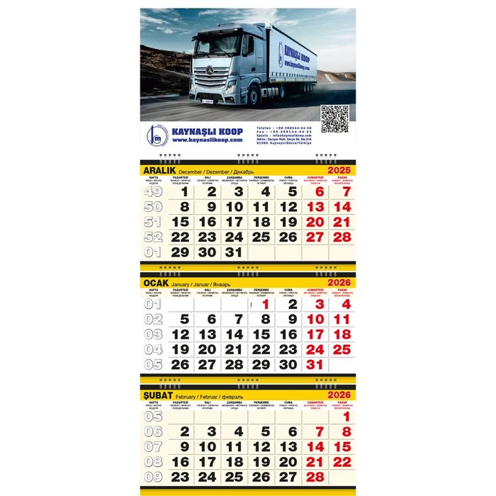 GMC-08 Büyük Boy Gemici Takvim - Makro Matbaa promosyon