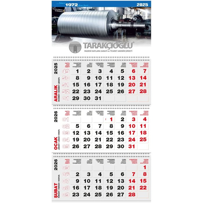 GMC-18 Jumbo Taslama Gemici Takvim - Makro Matbaa promosyon