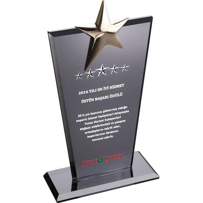 EKT-128-FM Kristal Plaket - Makro Matbaa plaket