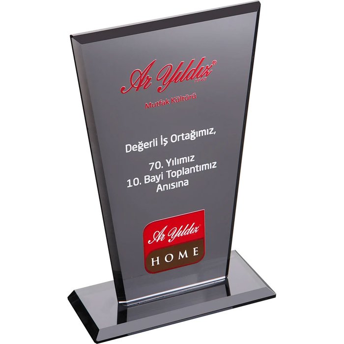 EKT-235-FM Kristal Plaket - Makro Matbaa plaket
