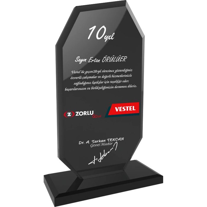 EKT-102-FM Kristal Plaket - Makro Matbaa plaket