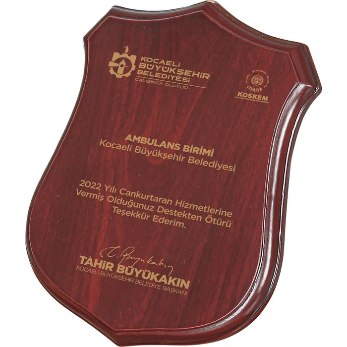 BK-75 Ahşap Plaket - Makro Matbaa plaket