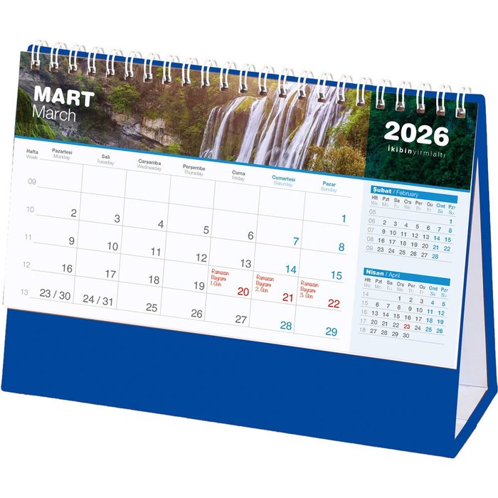 AMT-04-TL Şelale Masa Takvimi - Makro Matbaa promosyon