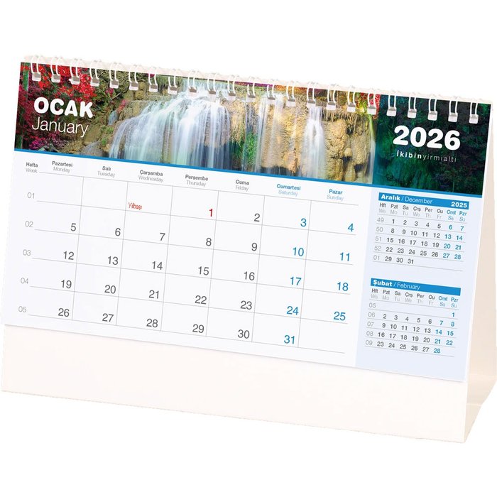 AMT-04-ABR Şelale Masa Takvimi - Makro Matbaa promosyon