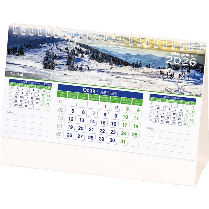 AMT-01-BR Manzara Masa Takvimi - Makro Matbaa promosyon